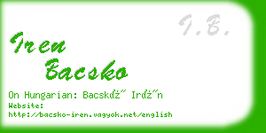 iren bacsko business card